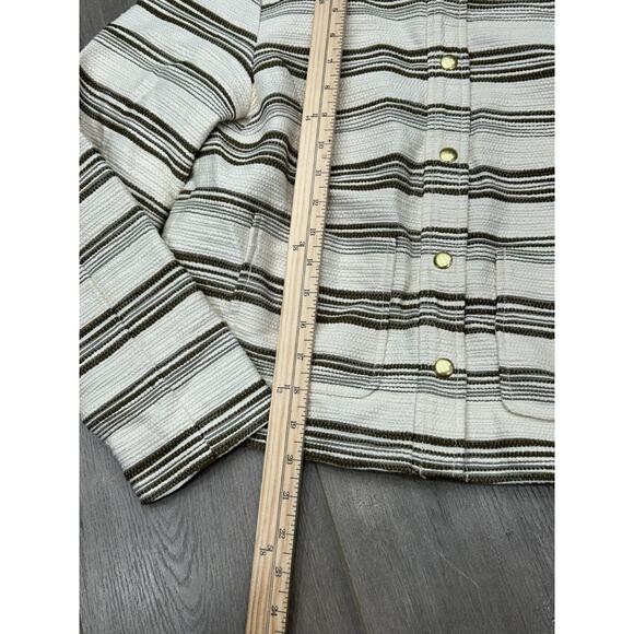NWOT Madewell Womens Safari Khaki Striped Lined Tweed Button-Front Jacket Size S - Picture 9 of 10